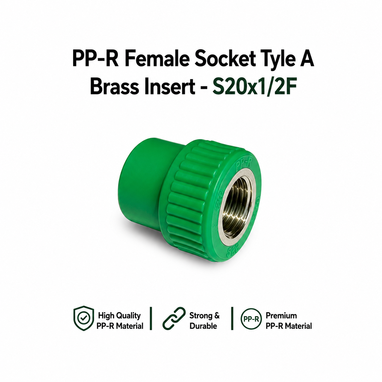 PP-R Female Socket Tyle A Brass Insert - S20x1/2F